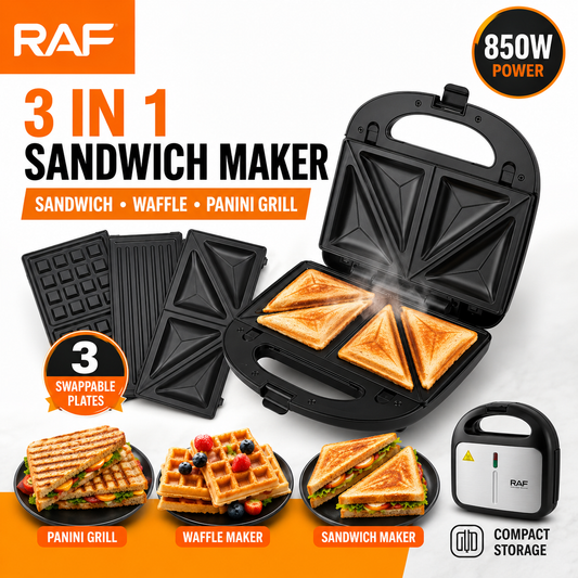 RAF R540 3-in-1 Sandwich Maker & Waffle Grill