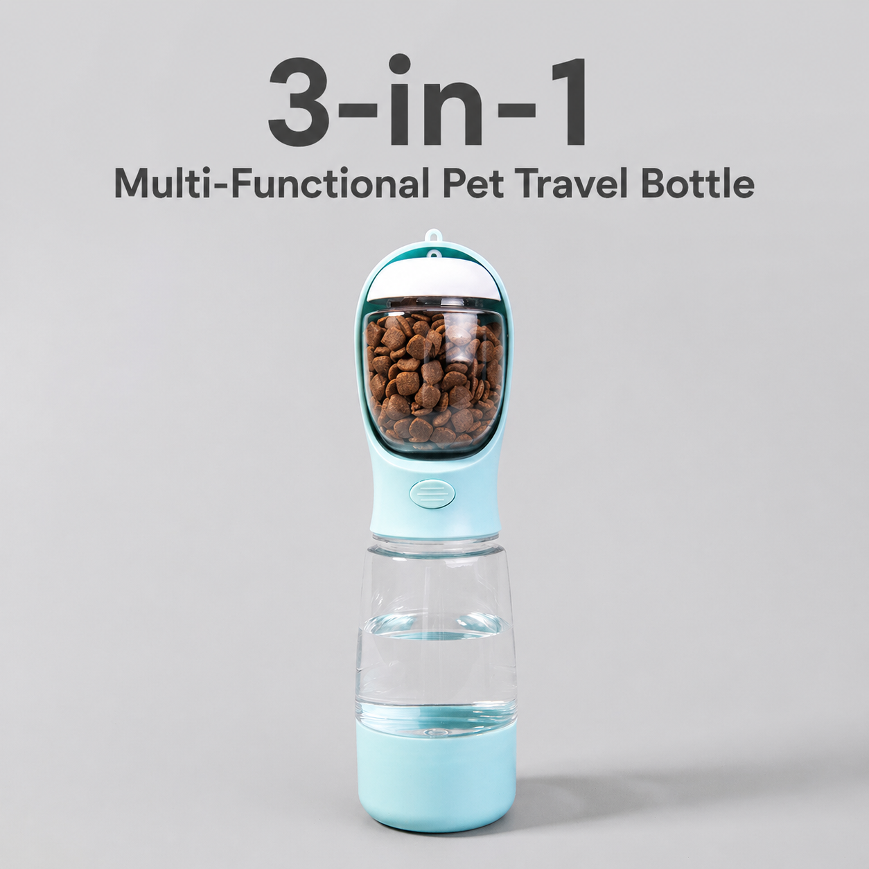 3-in-1 Portable Pet Travel Bottle (Water + Food + Waste Bag)