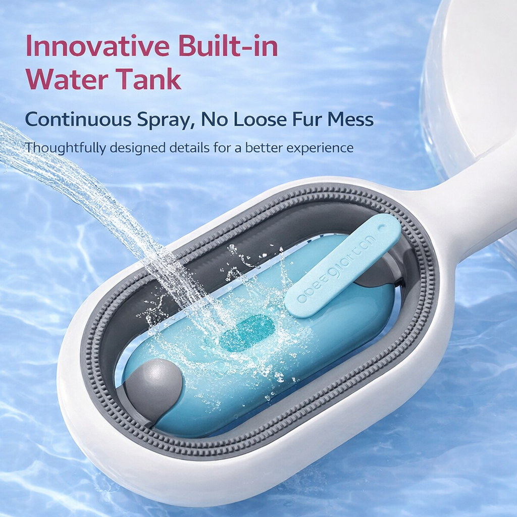 3-in-1 Pet Grooming Brush with Water Tank
