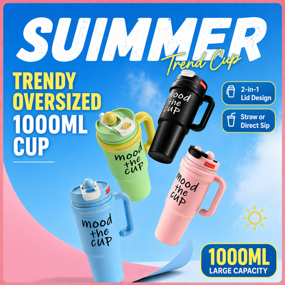 1000ML Leak-Proof Thermal Cup – Insulated Tumbler with Handle