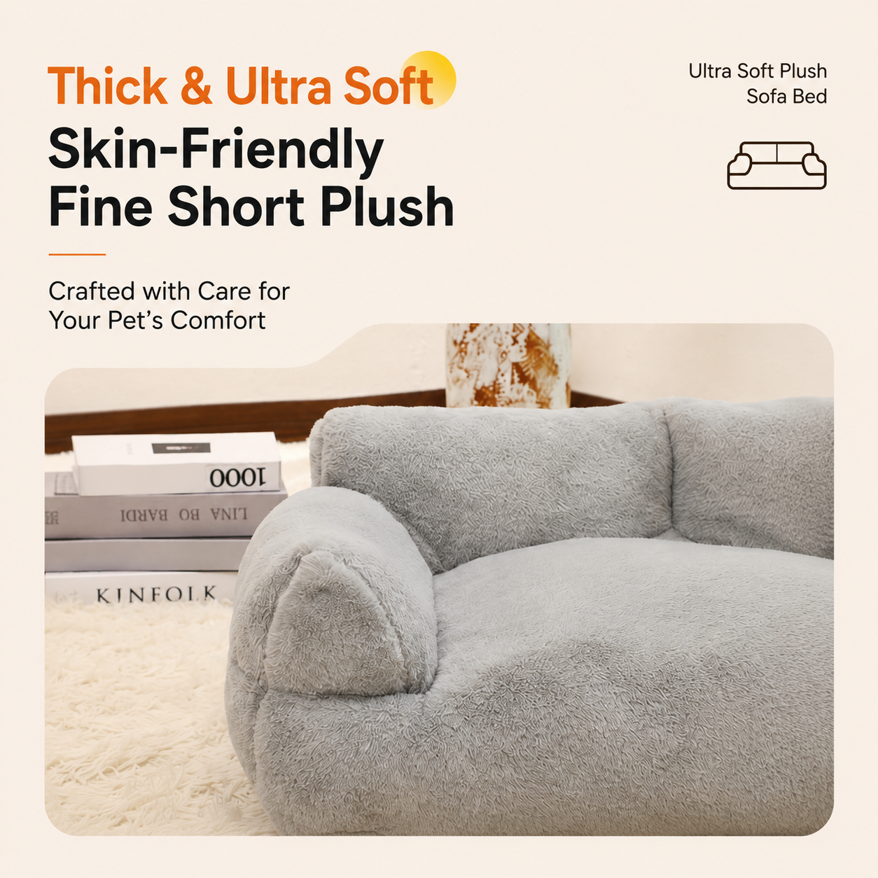 Ultra Soft Plush Pet Sofa Bed