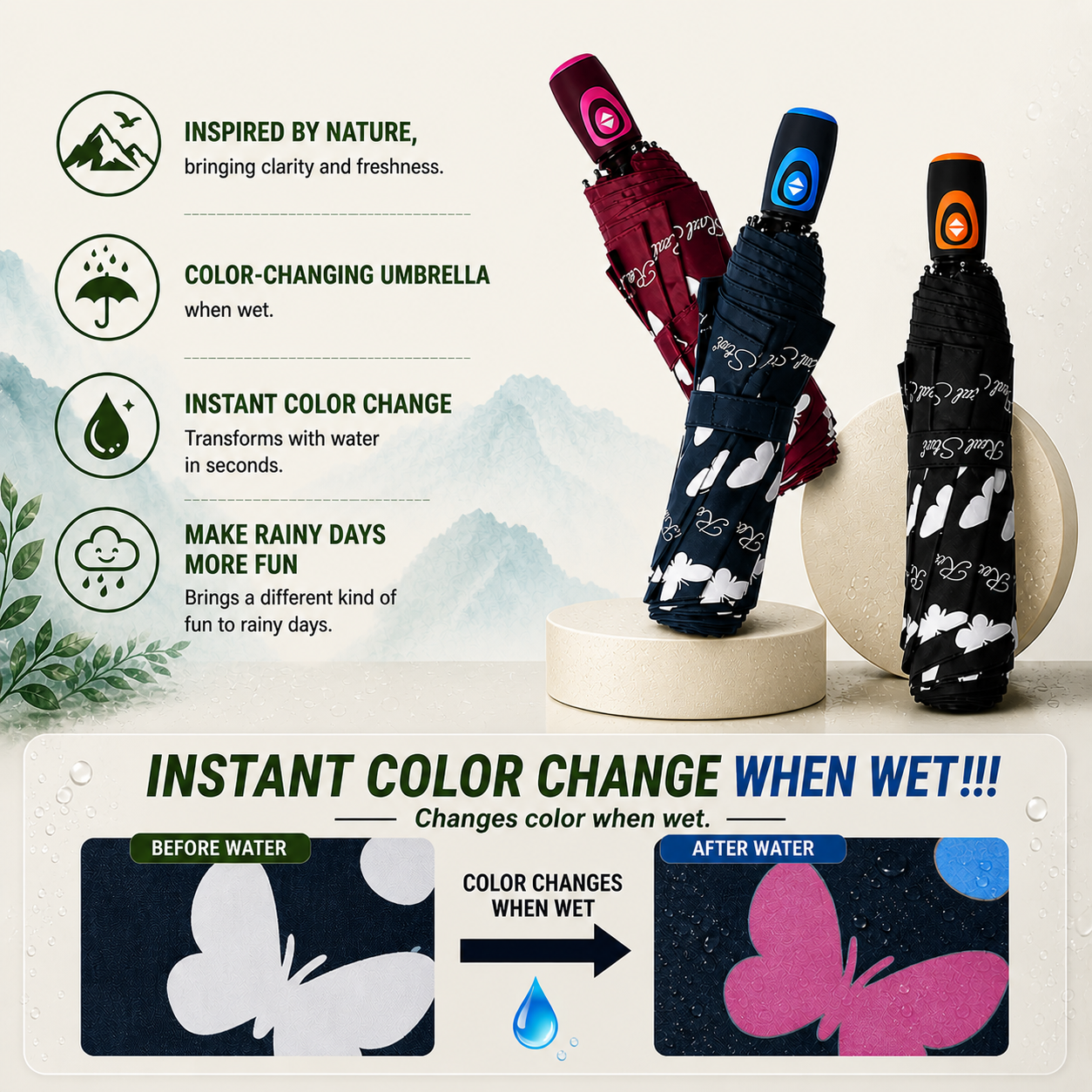Color Changing Auto Open Umbrella