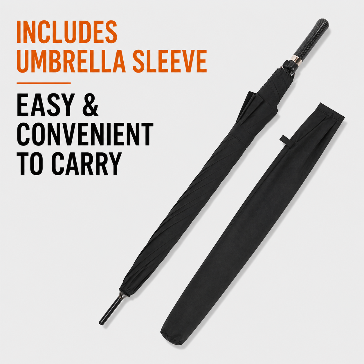 Carbon Fiber Lightweight Business Umbrella – Semi Auto Open & Windproof
