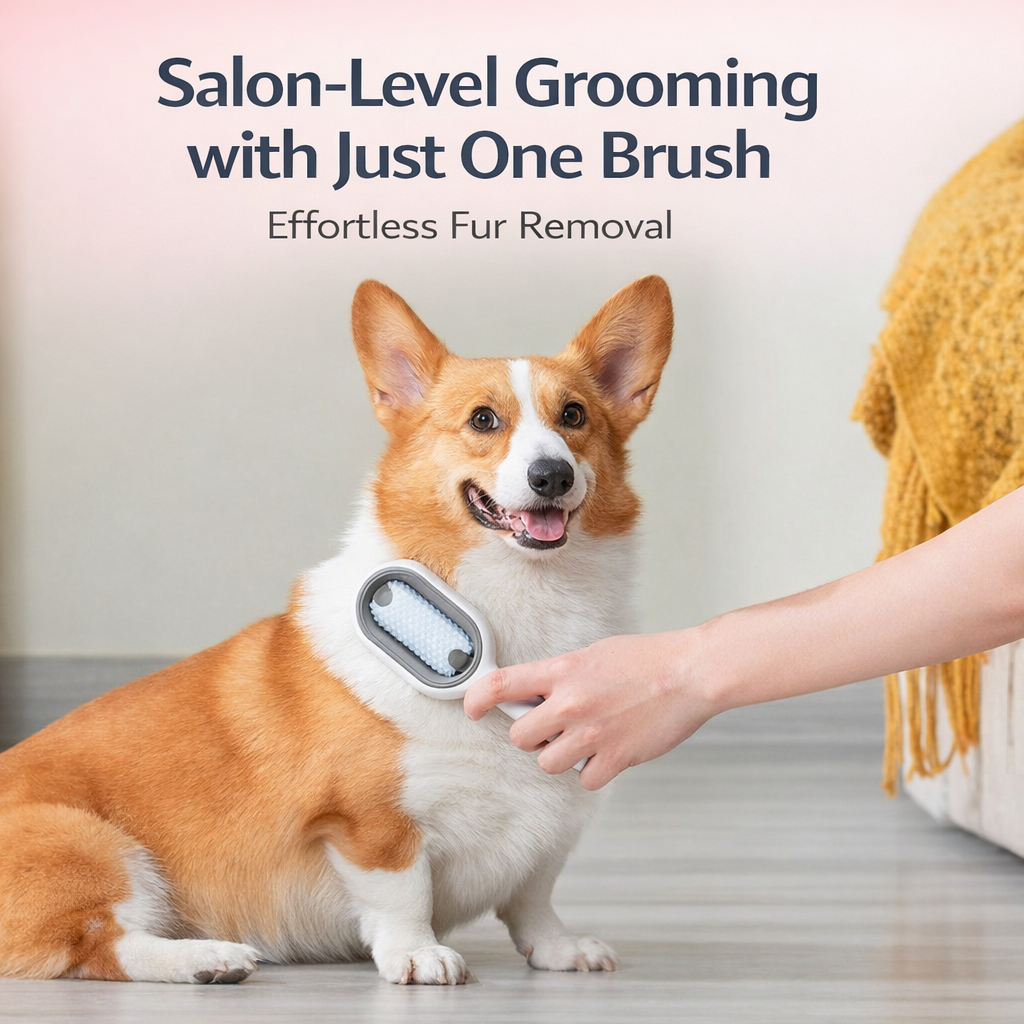 3-in-1 Pet Grooming Brush with Water Tank