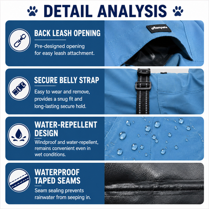 Waterproof Dog Raincoat – Windproof Reflective Pet Jacket