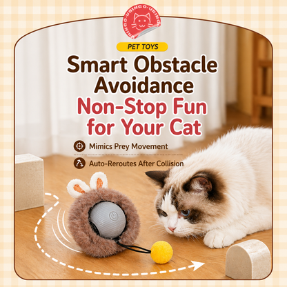 Smart Interactive Cat Toy Ball (USB Rechargeable Auto Rolling Toy)