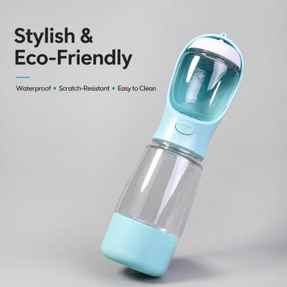 3-in-1 Portable Pet Travel Bottle (Water + Food + Waste Bag)