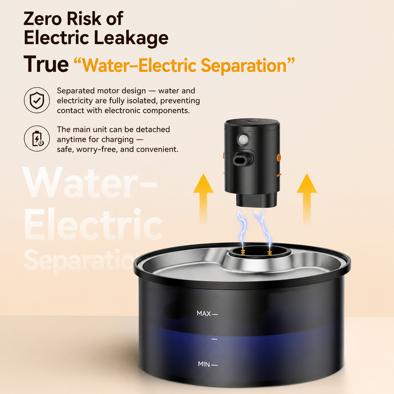 Wireless Cat Water Fountain 3.2L (Stainless Steel)