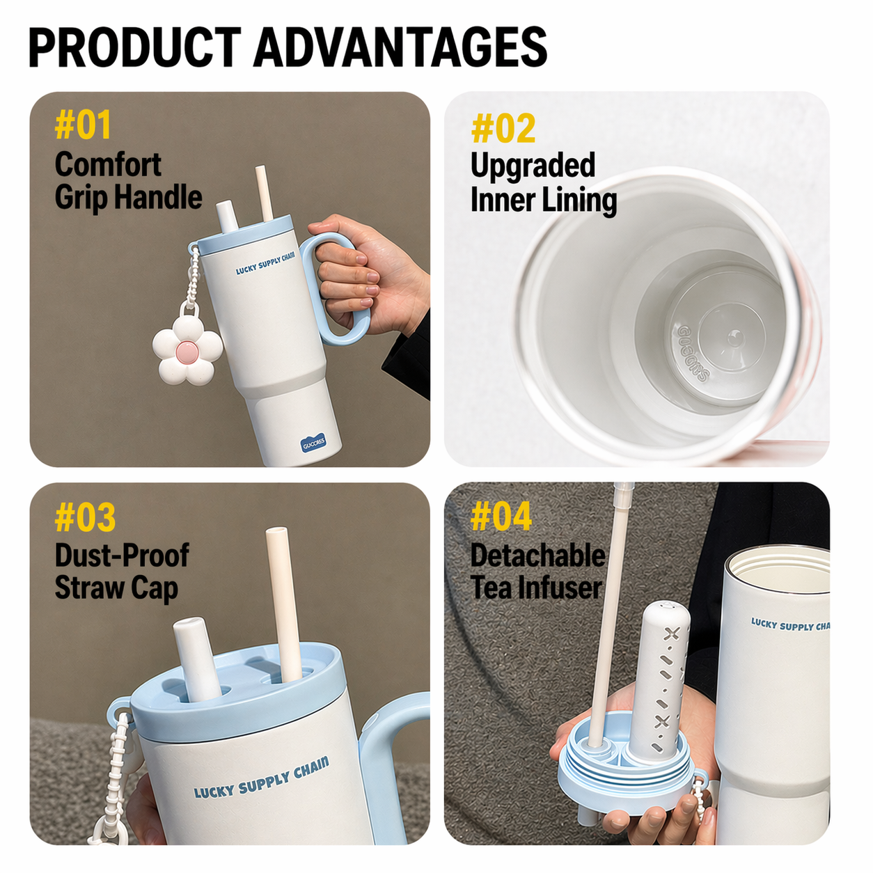720ML Leak-Proof Thermal Cup with Handle