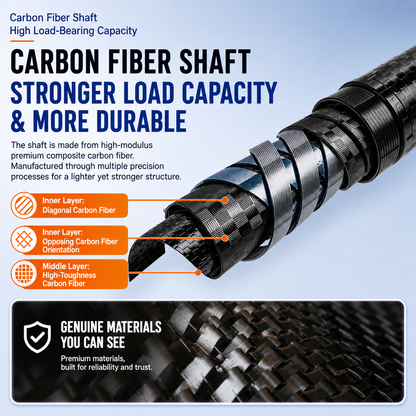 Ultra-Light Carbon Fiber Walking Cane with Quad Base & Adjustable Height