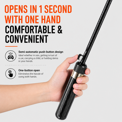 Carbon Fiber Lightweight Business Umbrella – Semi Auto Open & Windproof