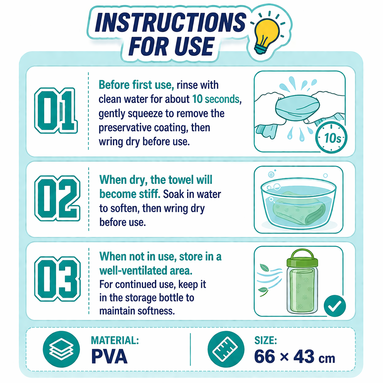 Portable Ice Cooling Towel with Bottle – Quick Dry PVA Sports Towel