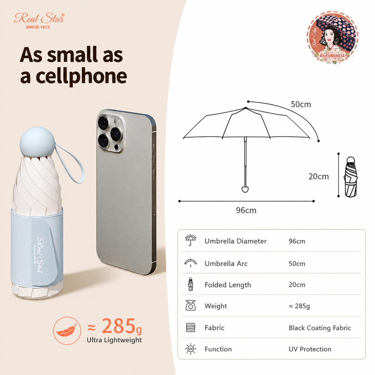 Mini Capsule Umbrella – UV Protection, Compact & Lightweight Travel Umbrella