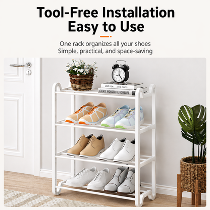 Multi-Layer Shoe Rack Organizer (Steel Frame, Space Saving)