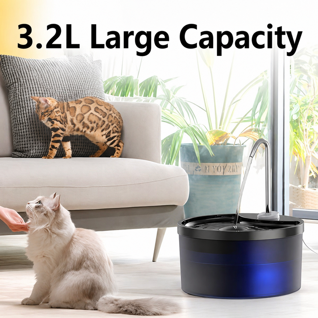 Cat Water Fountain 3.2L (Tap Flow Design)