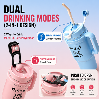 1000ML Leak-Proof Thermal Cup – Insulated Tumbler with Handle