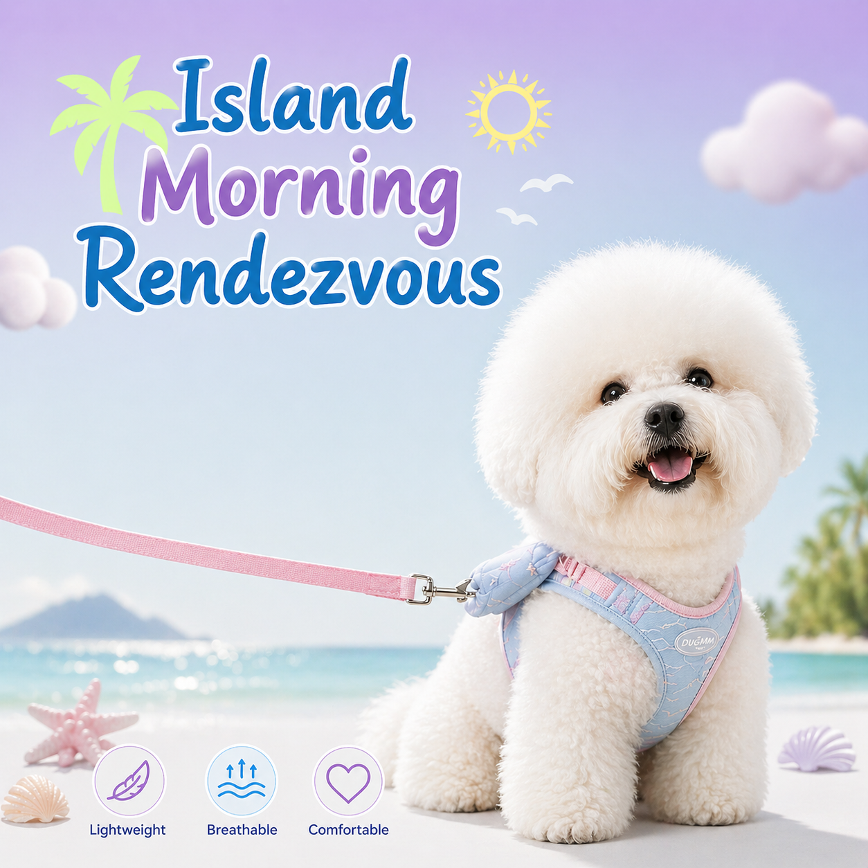 Macaron Pet Harness & Leash Set (Breathable & Adjustable)