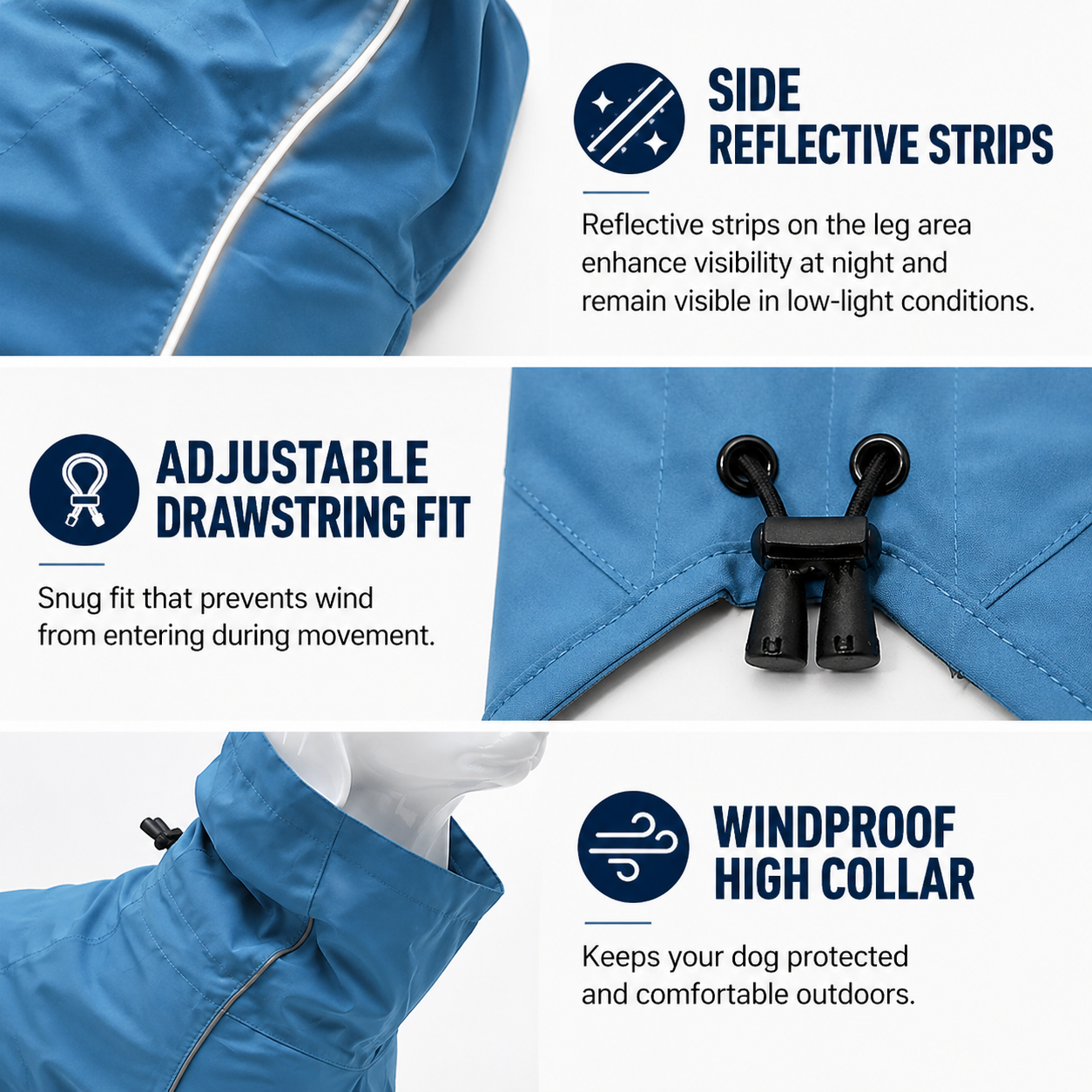 Waterproof Dog Raincoat – Windproof Reflective Pet Jacket