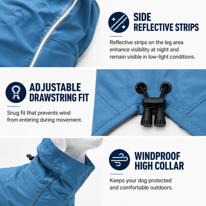 Waterproof Dog Raincoat – Windproof Reflective Pet Jacket