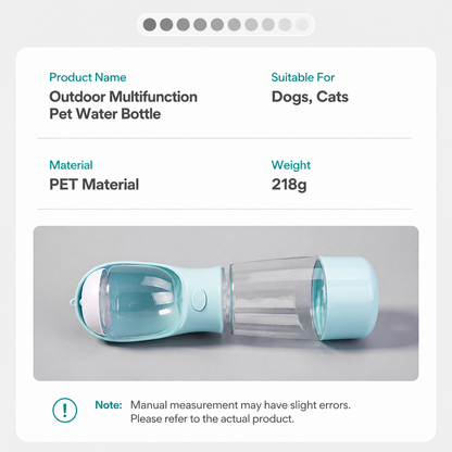 3-in-1 Portable Pet Travel Bottle (Water + Food + Waste Bag)