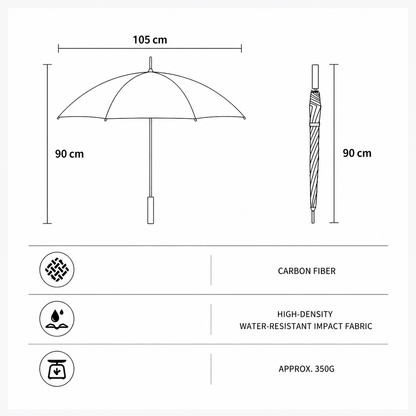 Carbon Fiber Lightweight Business Umbrella – Semi Auto Open & Windproof