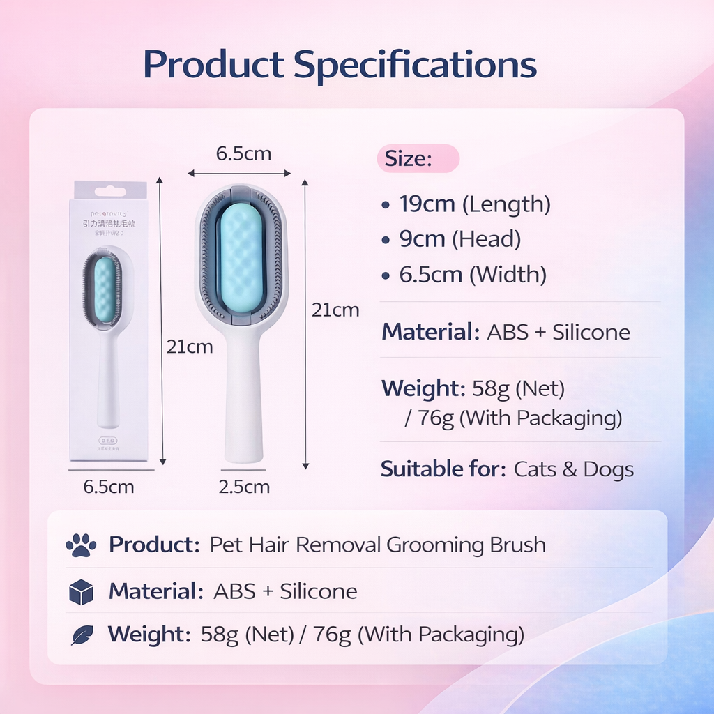 3-in-1 Pet Grooming Brush with Water Tank