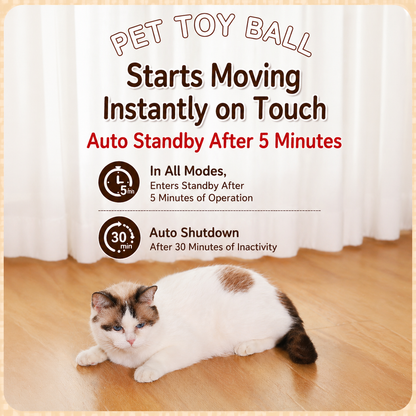 Smart Interactive Cat Toy Ball (USB Rechargeable Auto Rolling Toy)