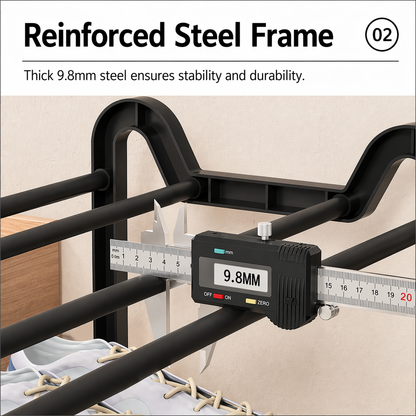 Multi-Layer Shoe Rack Organizer (Steel Frame, Space Saving)