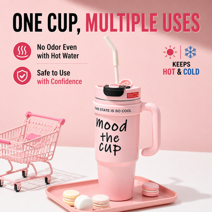 1000ML Leak-Proof Thermal Cup – Insulated Tumbler with Handle