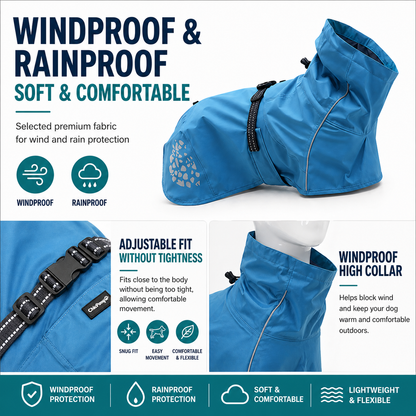 Waterproof Dog Raincoat – Windproof Reflective Pet Jacket