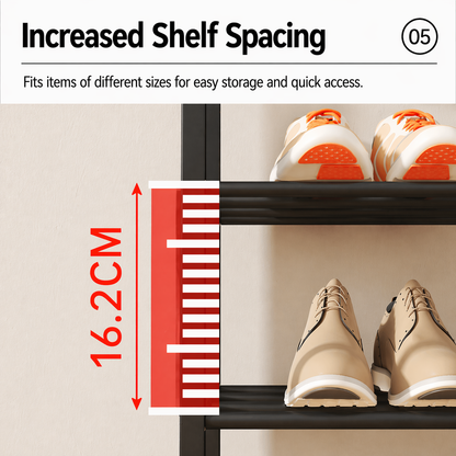 Multi-Layer Shoe Rack Organizer (Steel Frame, Space Saving)