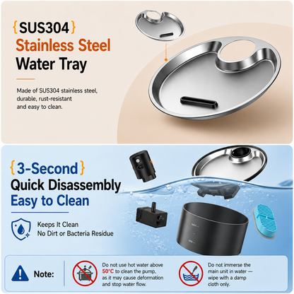 Wireless Cat Water Fountain 3.2L (Stainless Steel)