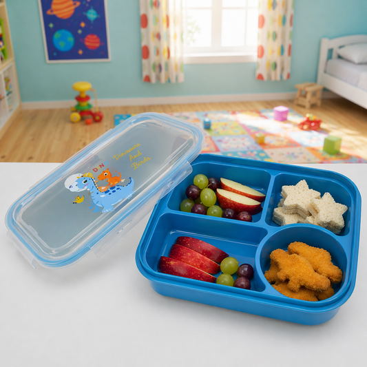 Kids Bento Lunch Box with Compartments (Dinosaur Design)