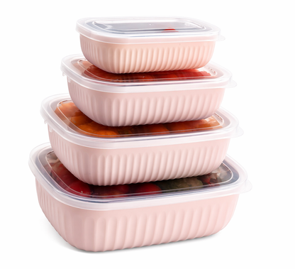 4-Piece Food Storage Container Set – Lightweight & Stackable Meal Prep Boxes