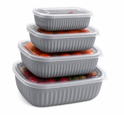 4-Piece Food Storage Container Set – Lightweight & Stackable Meal Prep Boxes