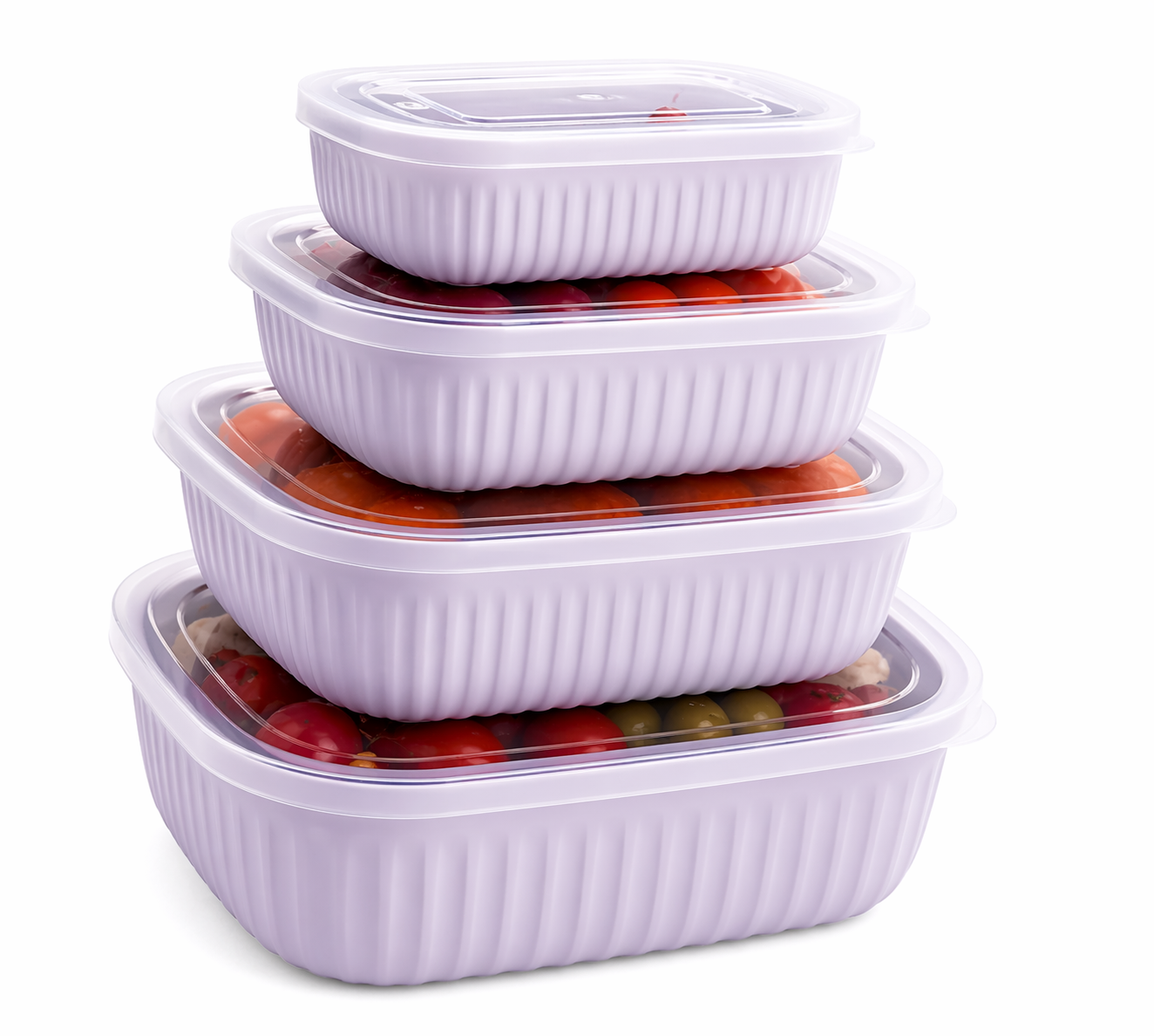 4-Piece Food Storage Container Set – Lightweight & Stackable Meal Prep Boxes