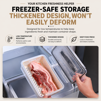 2-in-1 Fresh Keeping Storage Container Set (Drain & Store Design)