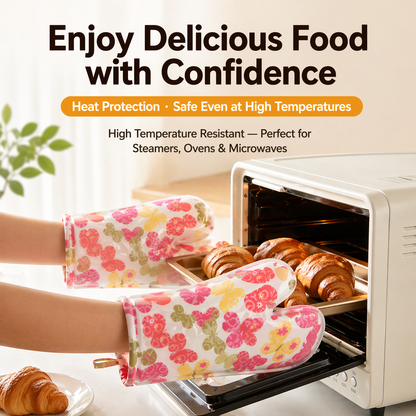 Silicone Heat Resistant Oven Gloves – Anti-Slip & Easy Clean