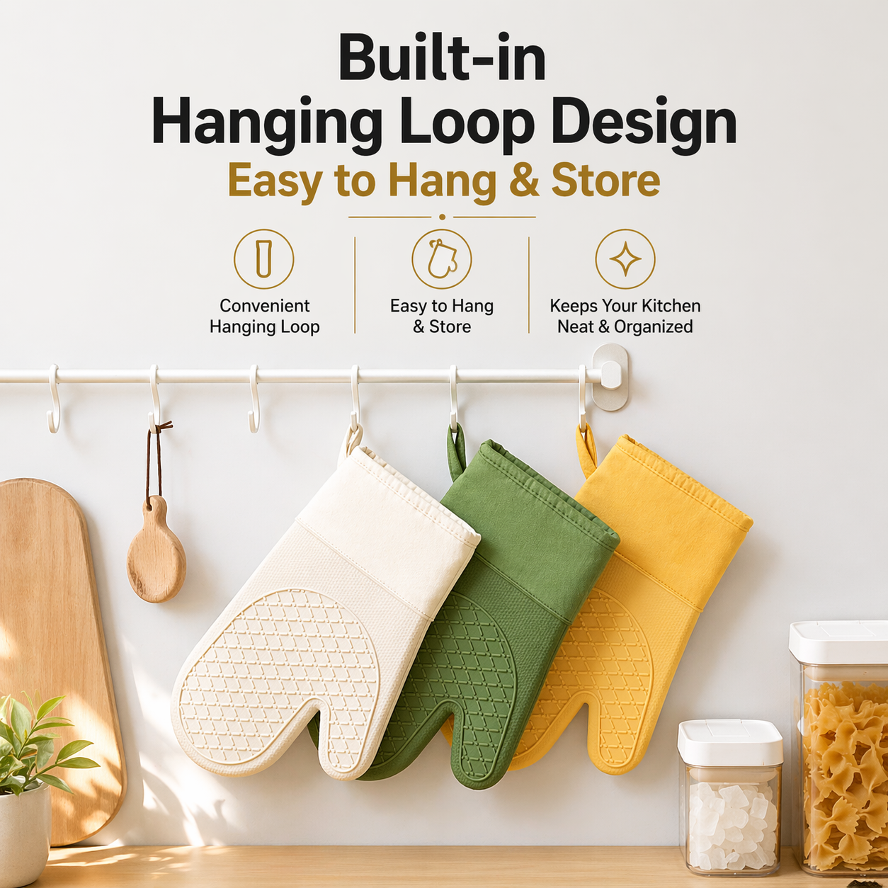 Silicone Heat Resistant Oven Gloves – Anti-Slip & Easy Clean