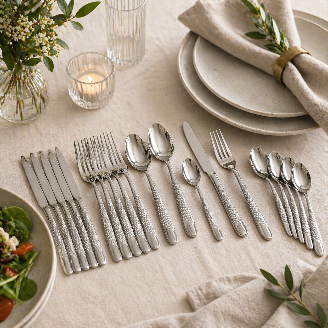 24PCS Stainless Steel Cutlery Set – Heavy Duty Hotel Quality Dining Set