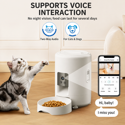 Smart WiFi Automatic Pet Feeder with Camera (2L Capacity)