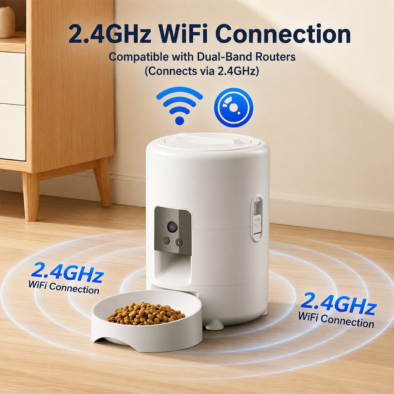 Smart WiFi Automatic Pet Feeder with Camera (2L Capacity)