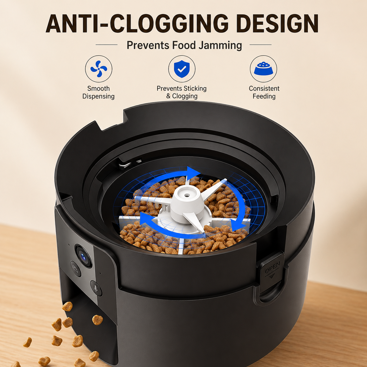 Smart WiFi Automatic Pet Feeder with Camera (2L Capacity)