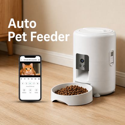 Smart WiFi Automatic Pet Feeder with Camera (2L Capacity)