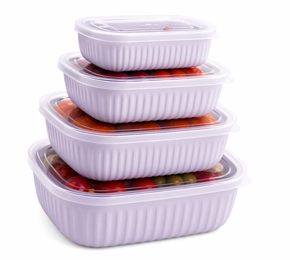 4-Piece Food Storage Container Set – Lightweight & Stackable Meal Prep Boxes