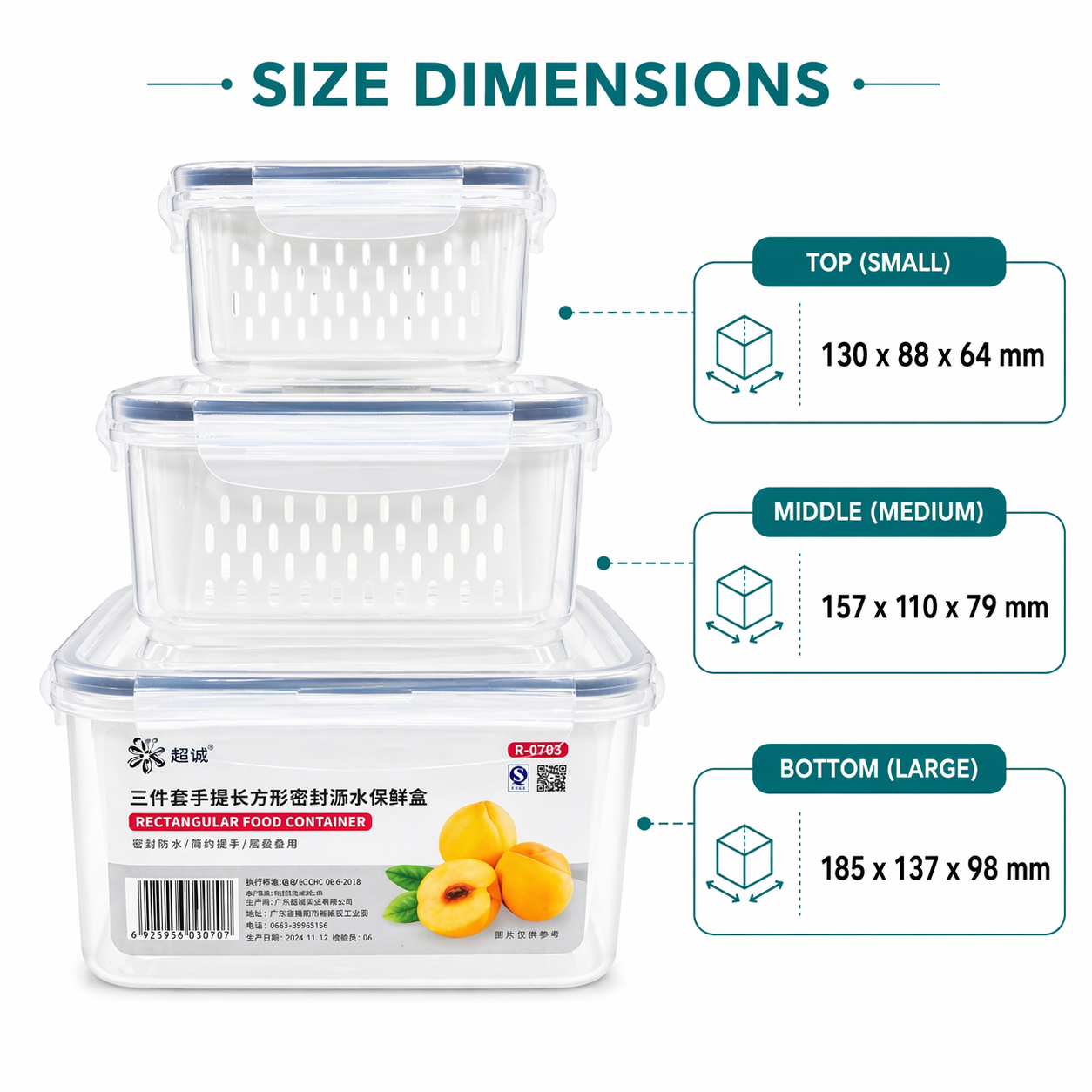 2-in-1 Fresh Keeping Storage Container Set (Drain & Store Design)