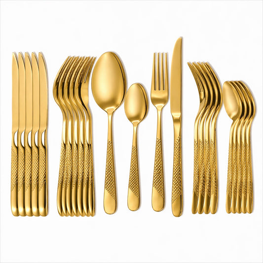 24PCS Stainless Steel Cutlery Set – Heavy Duty Hotel Quality Dining Set
