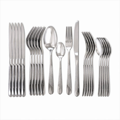 24PCS Stainless Steel Cutlery Set – Heavy Duty Hotel Quality Dining Set