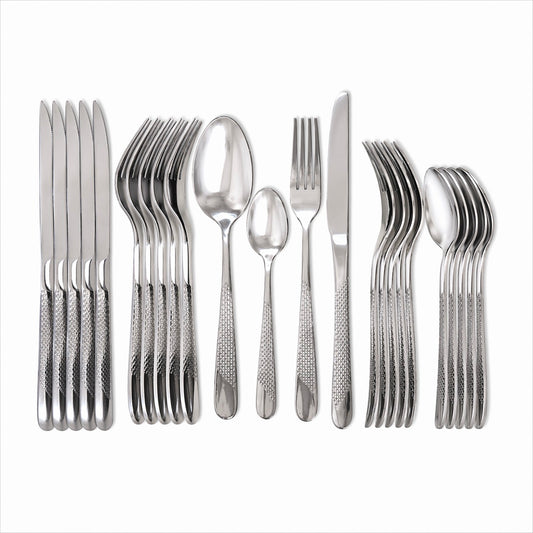 24PCS Stainless Steel Cutlery Set – Heavy Duty Hotel Quality Dining Set