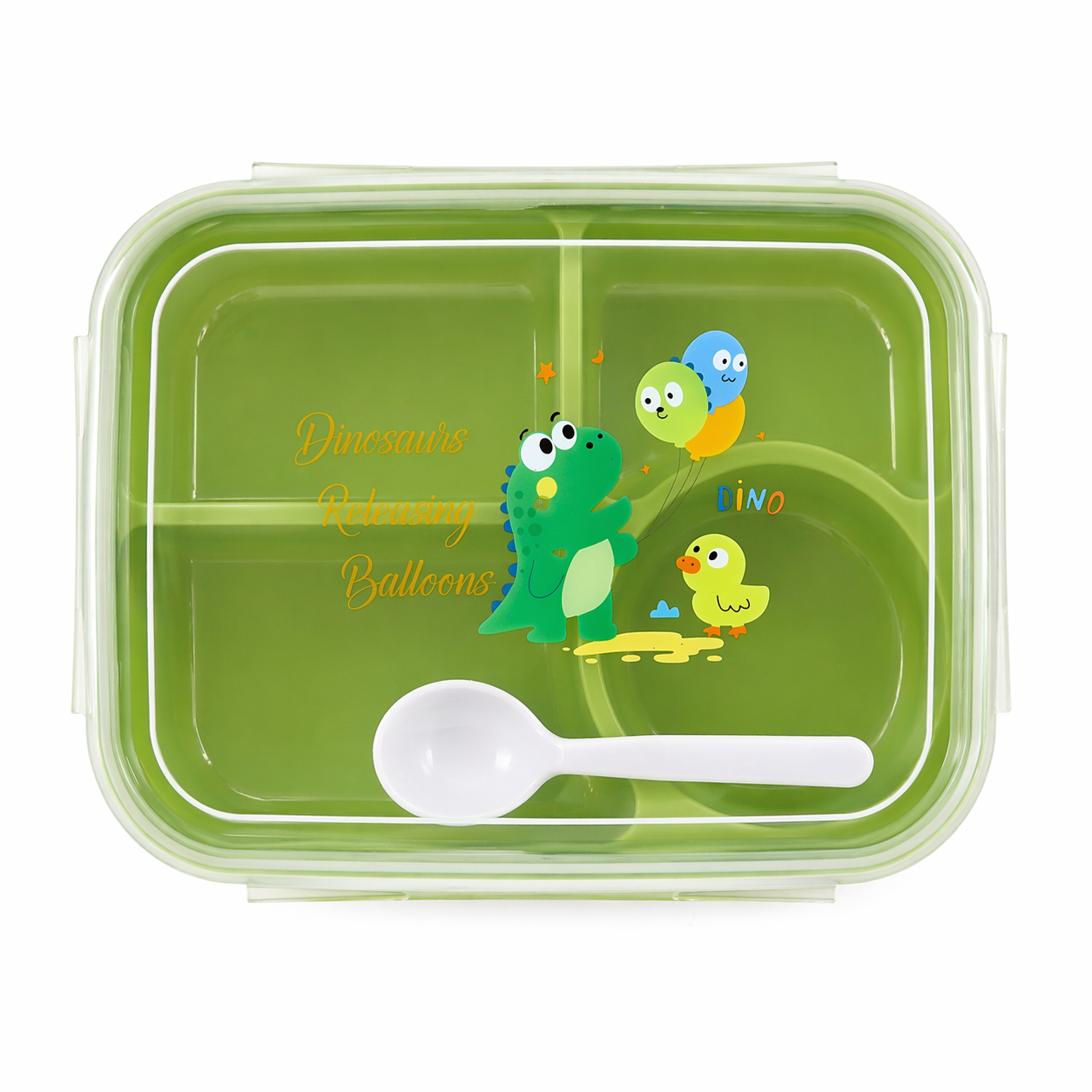 Kids Bento Lunch Box with Compartments (Dinosaur Design)
